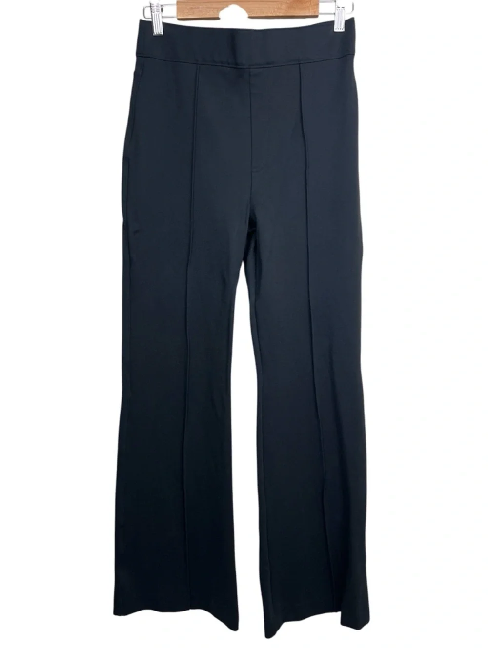 Spanx Ponte Flare Pants M High Rise Black Pull On Medium Stretchy Travel - Picture 4 of 11